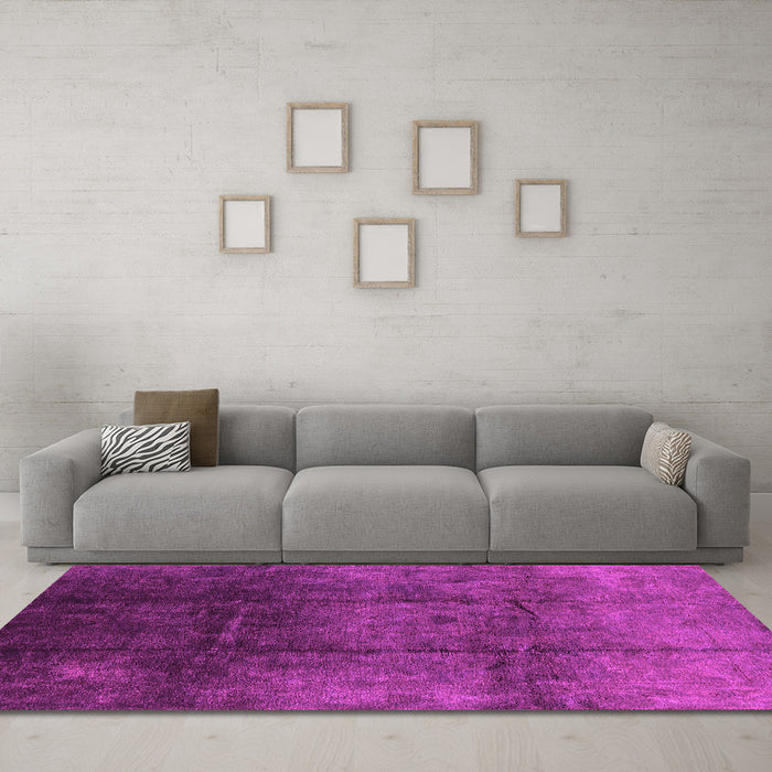 Machine Washable Oriental Pink Industrial Rug in a Living Room, wshurb1247pnk