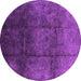 Round Oriental Purple Industrial Rug, urb1247pur