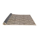 Sideview of Mid-Century Modern Dark Almond Brown Solid Rug, urb1248