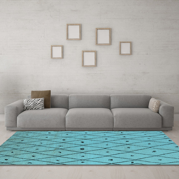 Machine Washable Solid Light Blue Modern Rug in a Living Room, wshurb1248lblu