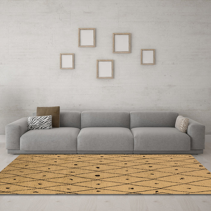 Machine Washable Solid Brown Modern Rug in a Living Room,, wshurb1248brn