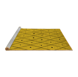 Sideview of Machine Washable Solid Yellow Modern Rug, wshurb1248yw