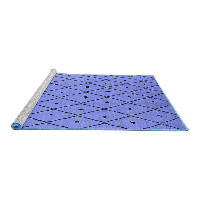 Sideview of Machine Washable Solid Blue Modern Rug, wshurb1248blu