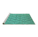 Sideview of Machine Washable Solid Turquoise Modern Area Rugs, wshurb1248turq