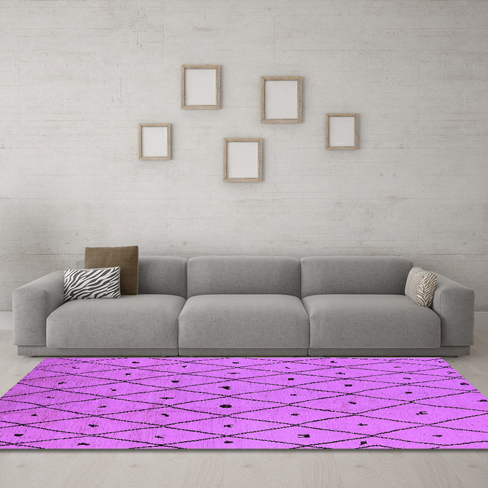 Machine Washable Solid Purple Modern Area Rugs in a Living Room, wshurb1248pur