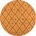 Round Machine Washable Solid Orange Modern Area Rugs, wshurb1248org