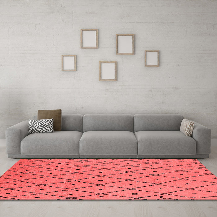 Modern Red Washable Rugs