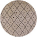 Round Mid-Century Modern Dark Almond Brown Solid Rug, urb1248