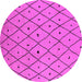 Round Machine Washable Solid Pink Modern Rug, wshurb1248pnk