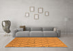 Machine Washable Solid Orange Modern Area Rugs in a Living Room, wshurb1248org