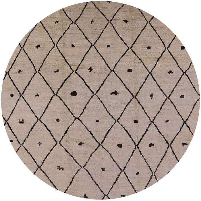 Round Machine Washable Industrial Modern Dark Almond Brown Rug, wshurb1248