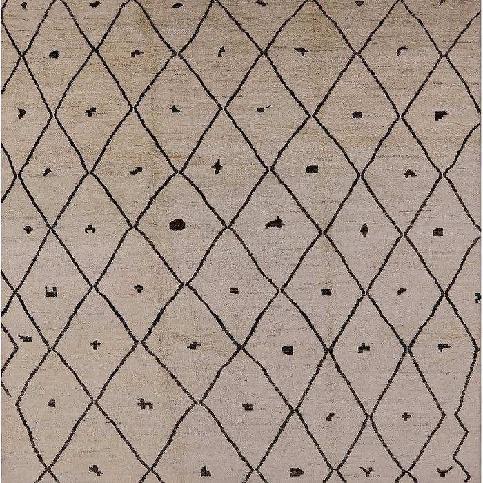 Square Mid-Century Modern Dark Almond Brown Solid Rug, urb1248