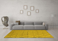 Machine Washable Solid Yellow Modern Rug, wshurb1248yw