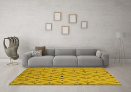 Machine Washable Solid Yellow Modern Rug in a Living Room, wshurb1248yw