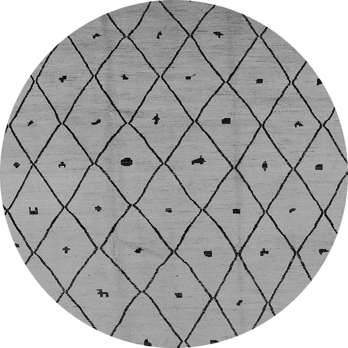 Round Solid Gray Modern Rug, urb1248gry