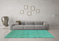 Machine Washable Solid Turquoise Modern Rug, wshurb1248turq