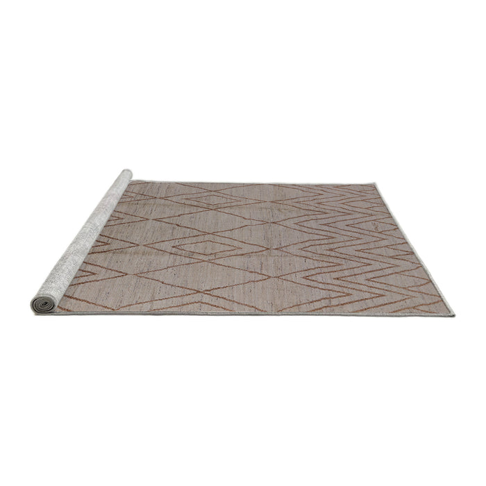 Sideview of Machine Washable Industrial Modern Dark Almond Brown Rug, wshurb1249