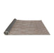 Sideview of Mid-Century Modern Dark Almond Brown Solid Rug, urb1249