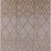 Square Mid-Century Modern Dark Almond Brown Solid Rug, urb1249