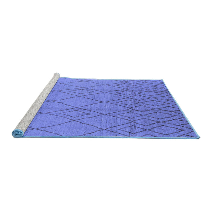 Sideview of Machine Washable Solid Blue Modern Rug, wshurb1249blu