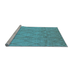 Sideview of Machine Washable Solid Light Blue Modern Rug, wshurb1249lblu