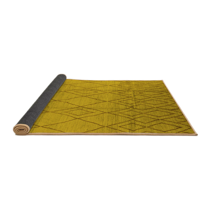 Sideview of Solid Yellow Modern Rug, urb1249yw