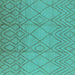 Square Solid Turquoise Modern Rug, urb1249turq