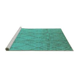 Sideview of Machine Washable Solid Turquoise Modern Area Rugs, wshurb1249turq