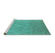 Sideview of Machine Washable Solid Turquoise Modern Area Rugs, wshurb1249turq
