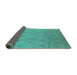 Sideview of Solid Turquoise Modern Rug, urb1249turq