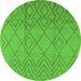 Round Solid Green Modern Rug, urb1249grn