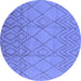 Round Solid Blue Modern Rug, urb1249blu