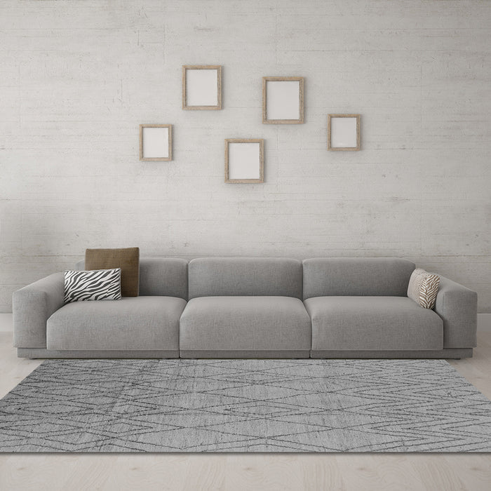 Machine Washable Solid Gray Modern Rug in a Living Room,, wshurb1249gry