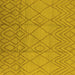 Square Machine Washable Solid Yellow Modern Rug, wshurb1249yw