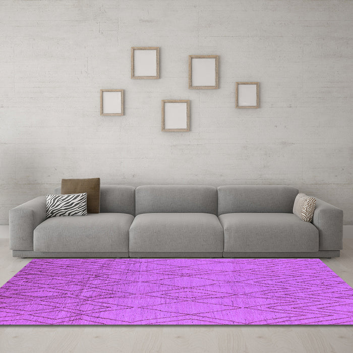 Machine Washable Solid Purple Modern Area Rugs in a Living Room, wshurb1249pur
