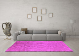Machine Washable Solid Pink Modern Rug in a Living Room, wshurb1249pnk