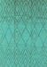Machine Washable Solid Turquoise Modern Area Rugs, wshurb1249turq