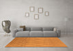 Machine Washable Solid Orange Modern Area Rugs in a Living Room, wshurb1249org