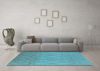 Machine Washable Solid Light Blue Modern Rug, wshurb1249lblu