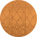 Round Solid Orange Modern Rug, urb1249org