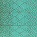 Square Machine Washable Solid Turquoise Modern Area Rugs, wshurb1249turq