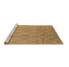 Sideview of Machine Washable Solid Brown Modern Rug, wshurb1249brn