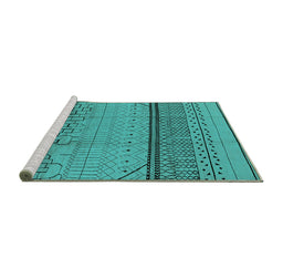 Sideview of Machine Washable Solid Turquoise Modern Area Rugs, wshurb1250turq