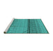 Sideview of Machine Washable Solid Turquoise Modern Area Rugs, wshurb1250turq