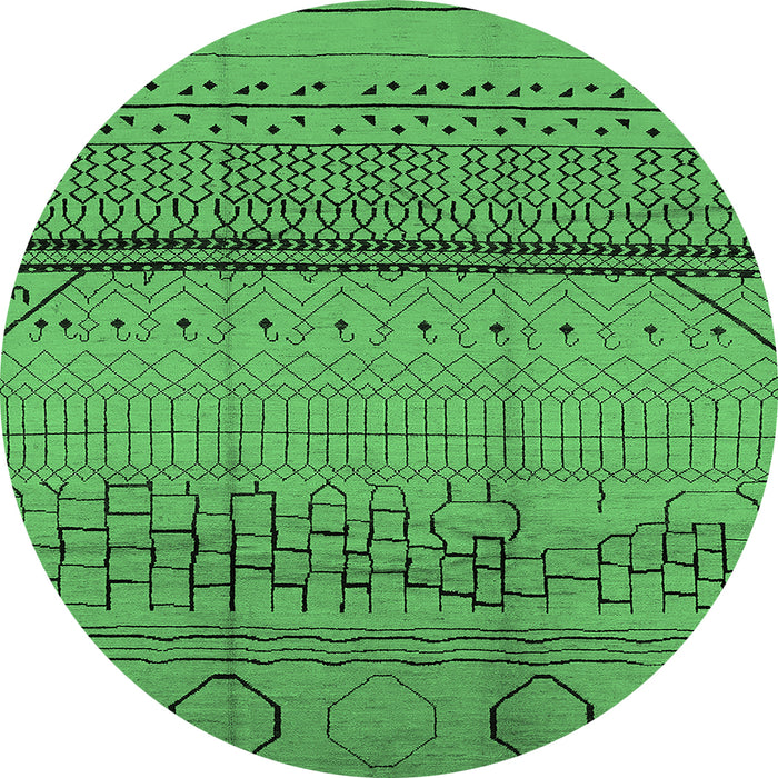 Round Solid Emerald Green Modern Rug, urb1250emgrn