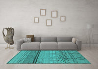 Machine Washable Solid Turquoise Modern Rug, wshurb1250turq