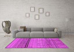 Machine Washable Solid Pink Modern Rug in a Living Room, wshurb1250pnk