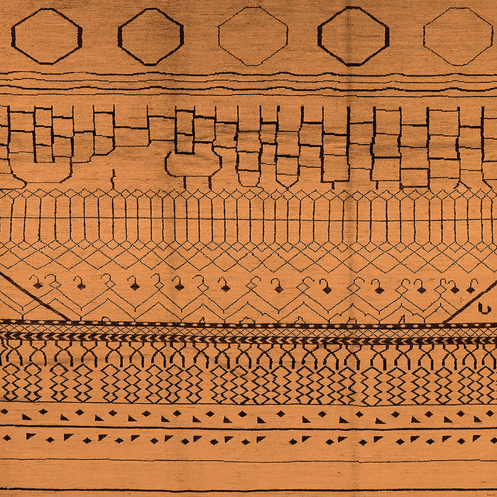 Square Solid Orange Modern Rug, urb1250org