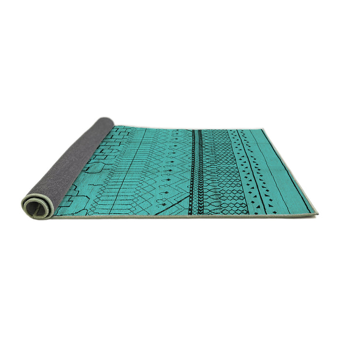 Sideview of Solid Turquoise Modern Rug, urb1250turq