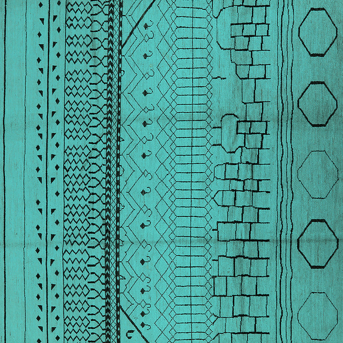 Square Solid Turquoise Modern Rug, urb1250turq